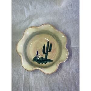 Ellis Prod Pottery Marshall Texas Scalloped Edge Serving Bowl